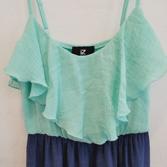 IZ Byer Color Block Maxi Dress Hi Low Hem Size S - Picture 7 of 16